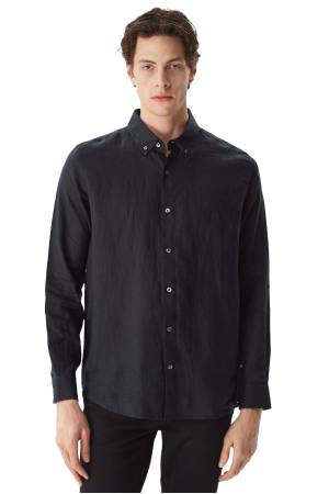 Nautica Erkek Classic Fit Uzun Kollu Gömlek - W35101T Siyah - Nautica