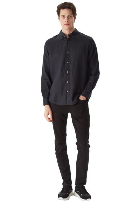 Nautica Erkek Classic Fit Uzun Kollu Gömlek - W35101T Siyah - 3