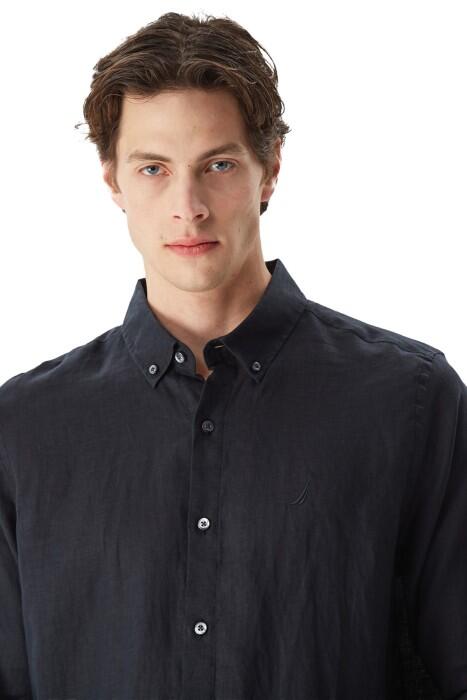 Nautica Erkek Classic Fit Uzun Kollu Gömlek - W35101T Siyah - 4