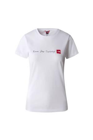 NeverStopExploring Tee-EU Kadın T-Shirt - NF00A6PR Beyaz - The North Face