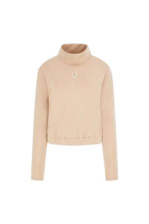 Olympe High Neck Kadın SweatShirt - V4YQ05KCAY2 Kahverengi - Guess
