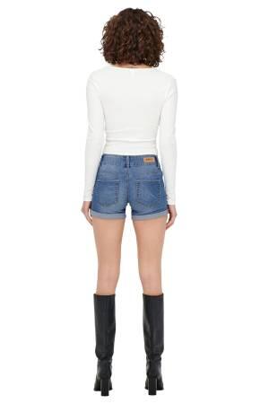 Onlcarmen Wıde Wb Denim Short - 15243798 Açık Mavi - 4