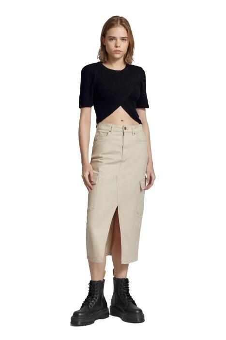 Onlkaı Ss Crop O-Neck Cc Knt Kadın Crop T-Shirt - 15310554 Siyah - 1