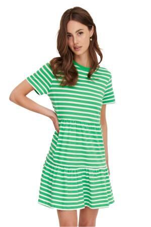 Onlmay S/S O-Neck Peplum Dress Kadın Elbise - 15286934 Koyu Yeşil - Only