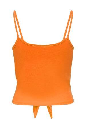 Onlmay S/L Short Knot Kadın T-Shirt - 15257464 Turuncu - 2