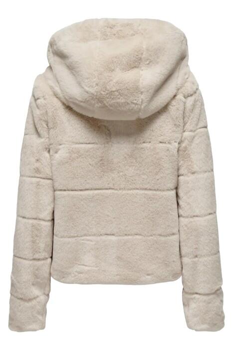 Onlnewchrıs Fur Hooded Kadın Ceket - 15304759 Gri / Ay Işığı - 3