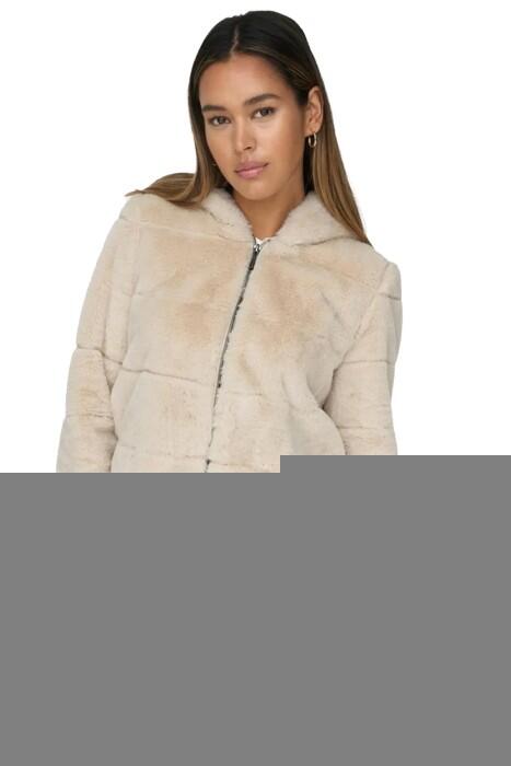 Onlnewchrıs Fur Hooded Kadın Ceket - 15304759 Gri / Ay Işığı - 5