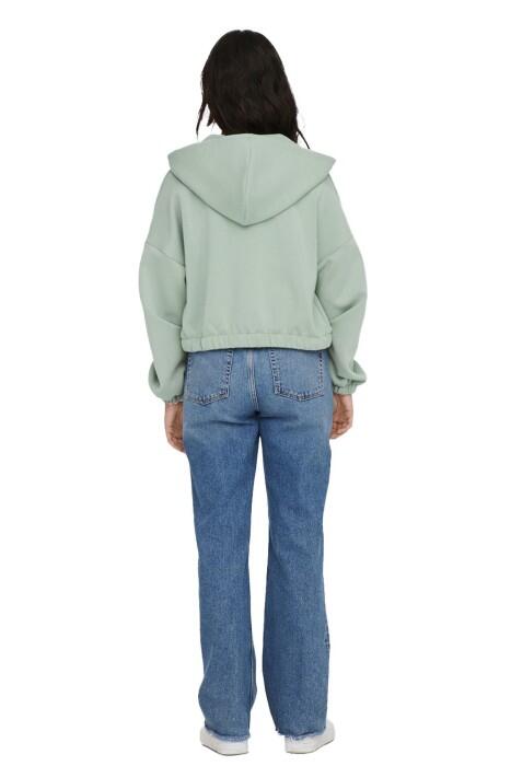 Onlscarlett L/S Zip Hood Swt Noos Kadın Fermuarlı SweatShirt - 15210679 Ekru - 2