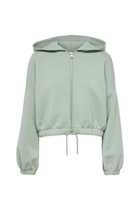 Onlscarlett L/S Zip Hood Swt Noos Kadın Fermuarlı SweatShirt - 15210679 Ekru - 3