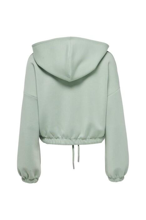 Onlscarlett L/S Zip Hood Swt Noos Kadın Fermuarlı SweatShirt - 15210679 Ekru - 4