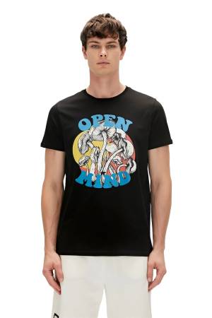 Open Mınd Erkek T-Shirt - 23.01.07.014 Siyah - Bad Bear