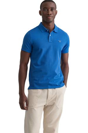 Original Pique Ss Rugger Erkek Polo Yaka T-Shirt - 2201 Deniz Mavisi - Gant