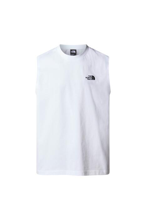 Oversize Simple Dome Tank Erkek Atlet T-Shirt - NF0A87F9 Beyaz - 1