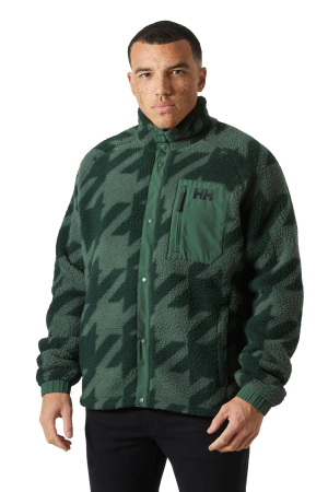 Panorama Printed Pile Snap Erkek Mont - 63349 Yeşil - Helly Hansen
