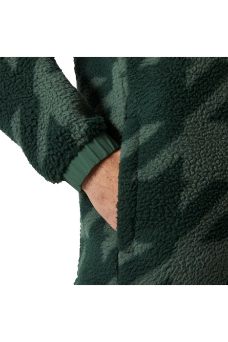 Panorama Printed Pile Snap Erkek Mont - 63349 Yeşil - 4