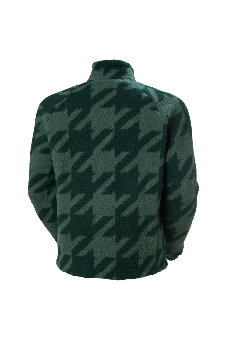 Panorama Printed Pile Snap Erkek Mont - 63349 Yeşil - 6