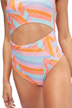 Pt Cut Out 1Pc Af Kadın Mayo - 8-00372116790 Pembe/Mavi - 7