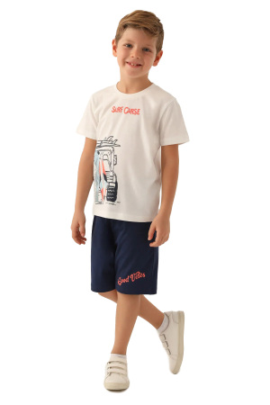 RolyPoly Erkek Çocuk Bermuda Takım - RP3347-G Krem - RolyPoly
