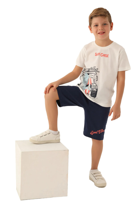 RolyPoly Erkek Çocuk Bermuda Takım - RP3347-G Krem - 3