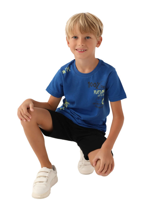 RolyPoly Erkek Çocuk Bermuda Takım - RP3351-2 Mavi - 3