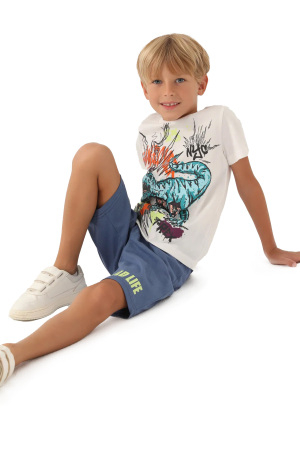 RolyPoly Erkek Çocuk Bermuda Takım - RP3364-G Krem - RolyPoly