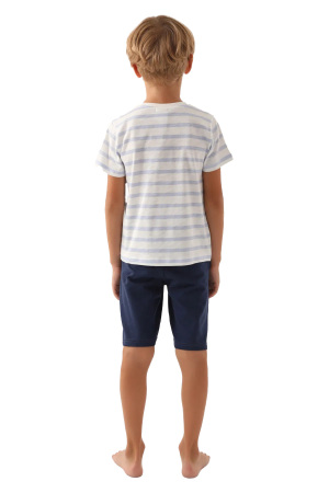 RolyPoly Erkek Çocuk Bermuda Takım - RP3371-2 Krem/Mavi - 5