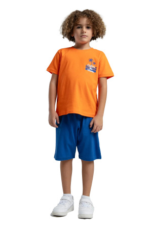 RolyPoly Erkek Çocuk Bermuda Takım - RP3549-2 Turuncu - RolyPoly