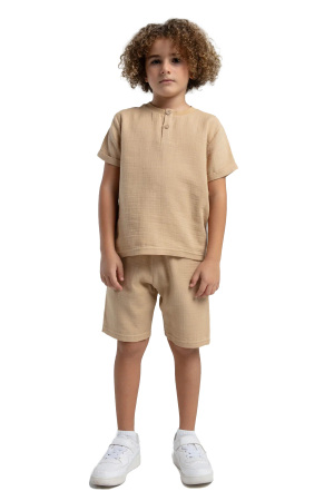 RolyPoly Erkek Çocuk Bermuda Takım - RP3569-2 Bej - RolyPoly