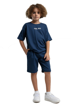 RolyPoly Erkek Çocuk Bermuda Takım - RP3572-4 Koyu Mavi - RolyPoly