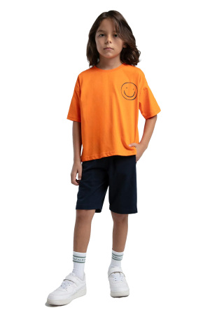 RolyPoly Erkek Çocuk Bermuda Takım - RP3575-4 Turuncu - RolyPoly