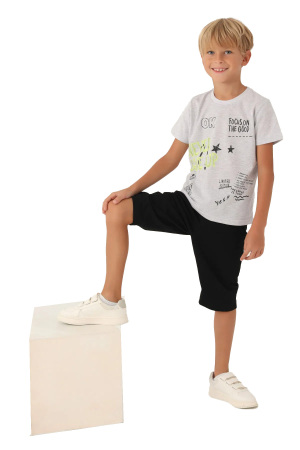 RolyPoly Erkek Çocuk Kapri Takım - RP3353-2 Gri - RolyPoly