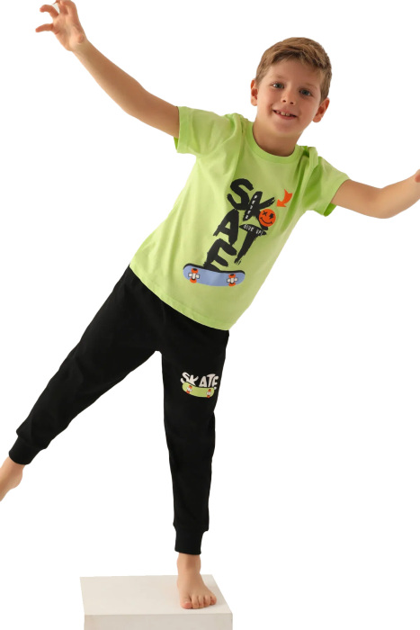 RolyPoly Erkek Çocuk Pijama Takımı - RP3354-G Yeşil - 3