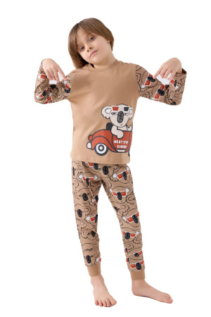 RolyPoly Erkek Çocuk Pijama Takımı - RP3446-2 Vizon - RolyPoly