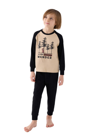 RolyPoly Erkek Çocuk Pijama Takımı - RP3450-2 Bej - RolyPoly