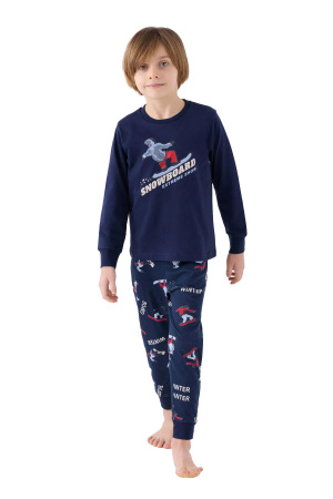 RolyPoly Erkek Çocuk Uzun Kollu Pijama Takımı - RP3435-2 Lacivert - RolyPoly