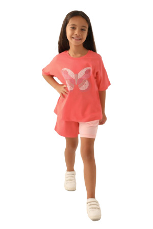 RolyPoly Kız Çocuk Şortlu Takım - RP3391-G Pudra - RolyPoly