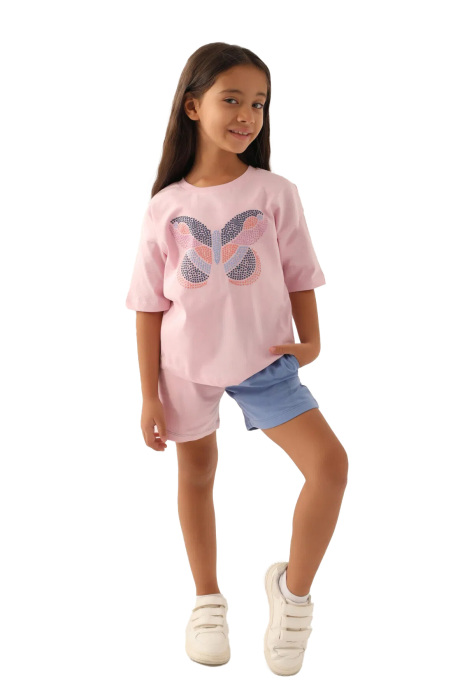 RolyPoly Kız Çocuk Şortlu Takım - RP3391-G Toz Pembe - 1