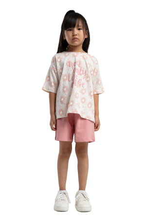 RolyPoly Kız Çocuk Şortlu Takım - RP3610-2 Bej - RolyPoly
