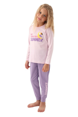 RolyPoly Kız Çocuk Uzun Kollu Pijama Takımı - RP3401-2 Açık Pembe - RolyPoly