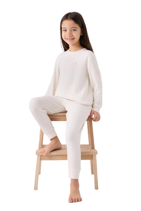 RolyPoly Kız Çocuk Uzun Kollu Pijama Takımı - RP3464-2 Taş Gri - 3