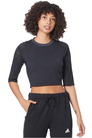 Run Fast Lace Kadın T-Shirt - HC9787 Siyah - EU-Adidas