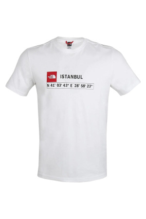 S/S Gps Tee Istanbul Erkek T-Shirt - NF0A8B4K Beyaz - The North Face