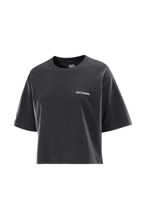 Salomon Logo Short Tee Kadın T-Shirt - LC2527800 Siyah - Salomon