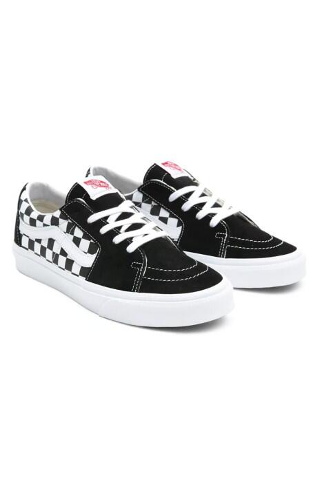 Sk8-Low Unisex Ayakkabı - VN0A4UUK Siyah/Beyaz Desenli - 1