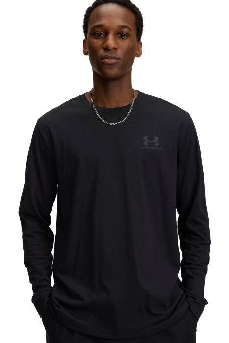 Sportstyle Left Chest Uzun Kollu Erkek T-Shirt - 1329585 Siyah - 1