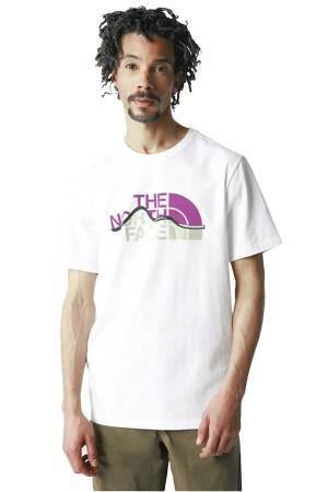 S/S Mountain Line Tee Erkek T-Shirt - NF0A7X1N Beyaz Beyaz