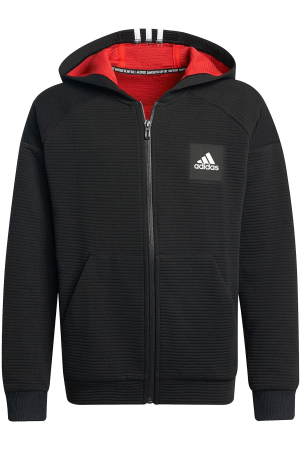 Stadium Erkek Çocuk Tam Fermuarlı SweatShirt - H10163 Siyah - EU-Adidas