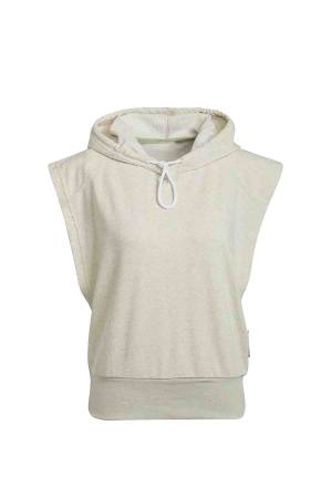 Studio Lounge Kadın Kapüşonlu T-Shirt - HE4150 Krem - Adidas