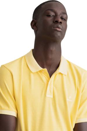 Sunfaded Pique Ss Rugger Erkek Polo Yaka T-Shirt - 2052028 Muz Sarısı - 3
