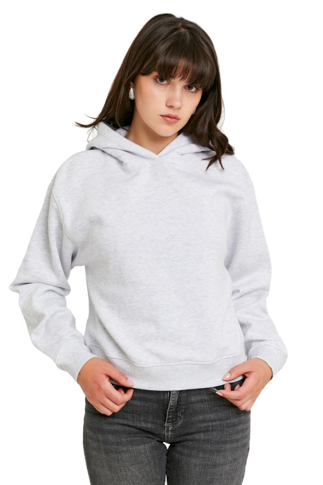 Tally Weijl Basic Kadın Kapüşonlu SweatShirt - SSWCOJHIMO Gri - 1